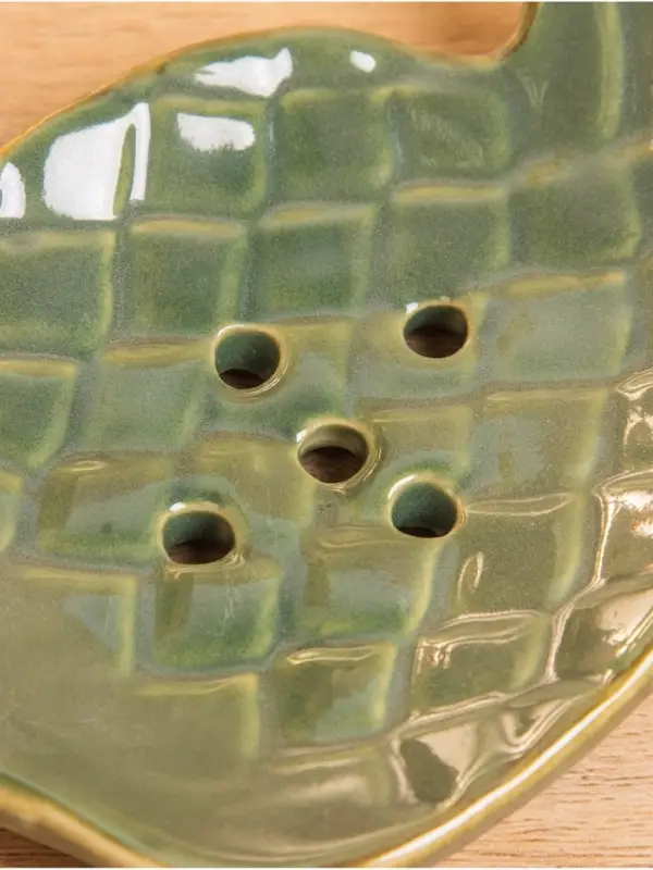 Мыльница &laquo;Ананас&raquo;, 13.5&times;9&times;2 см, керамика, зелёно-коричневая