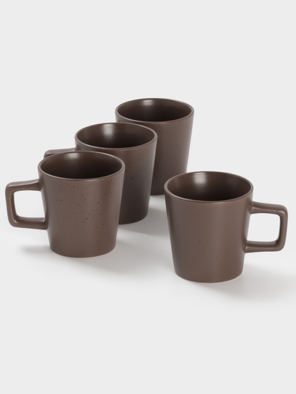 Набор кружек 4 шт Доляна 20х2 см "Гранит" коричнев в крап