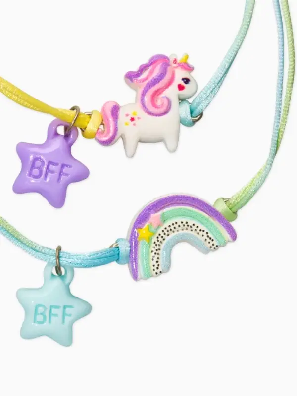 Браслеты детские парные "Выбражулька" неразлучники, радуга, единорог, звезды, разноцветный   1093717