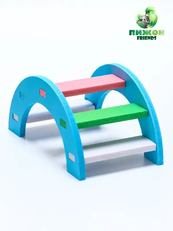 Лесенка для грызунов с цветными ступеньками, синий Лесенка для грызунов с цветными ступеньками, синий