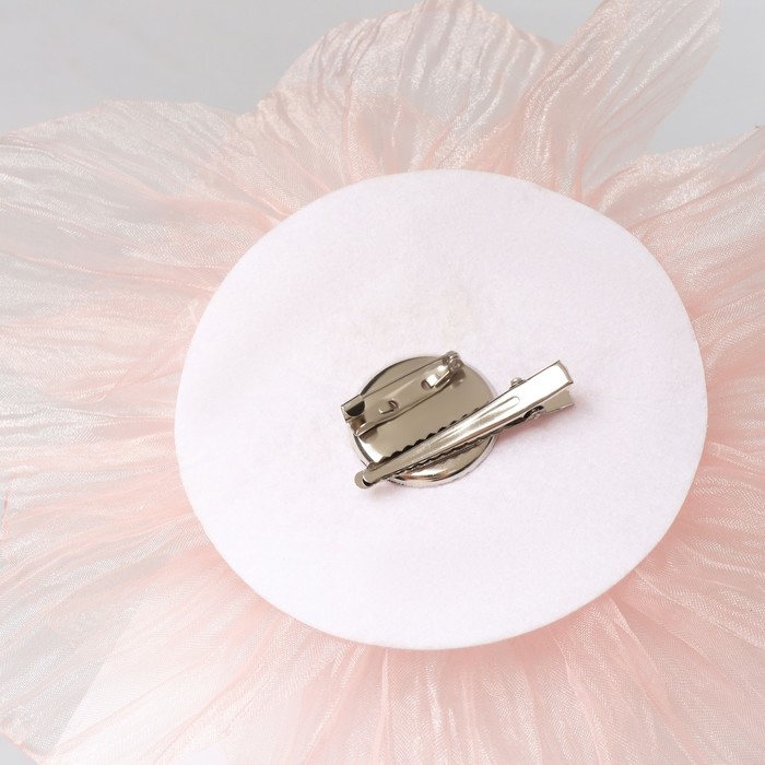 Брошь текстильная «Цветок» объемный, невесомый, цвет розовый Брошь текстильная «Цветок» объемный, невесомый, цвет розовый