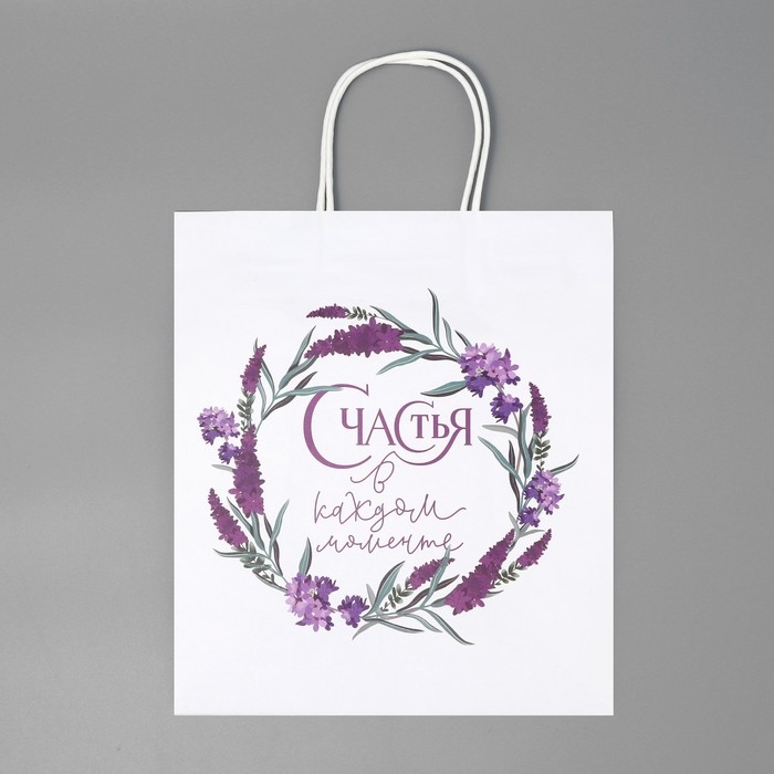 Пакет подарочный крафтовый, упаковка, «Счастья»,цветы, 22 х 25 х 12 см Пакет подарочный крафтовый, упаковка, «Счастья»,цветы, 22 х 25 х 12 см