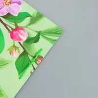Пакет подарочный ламинированный &laquo;Весеннее признание&raquo;, зелёный, 26&times;12&times;32 см