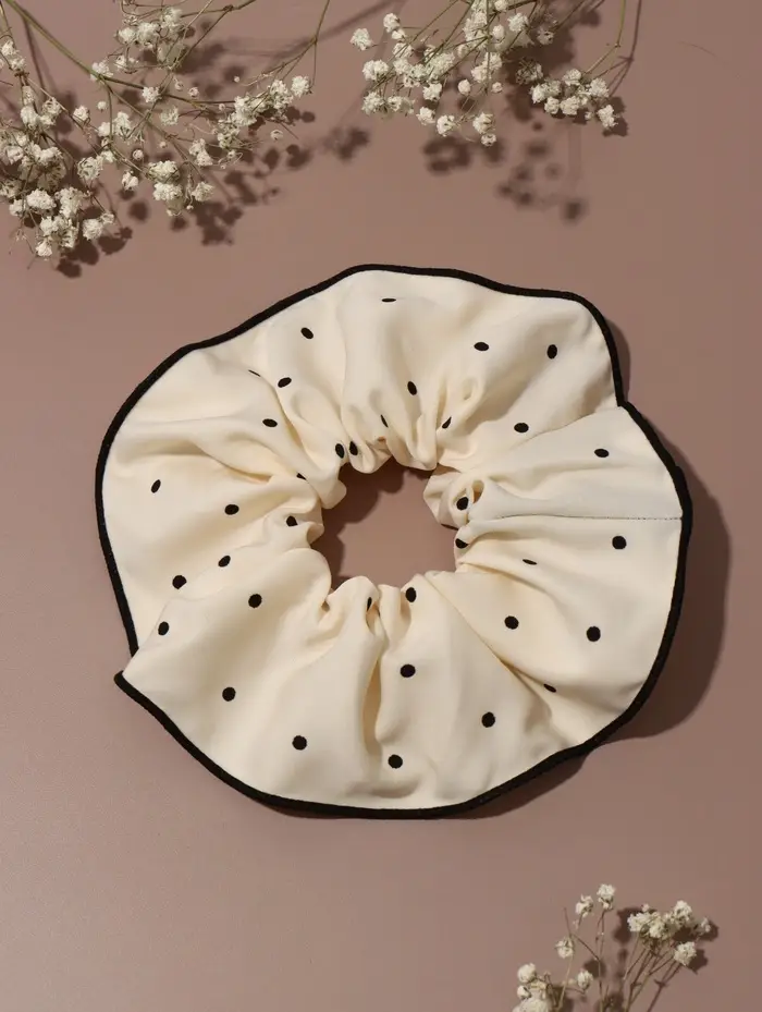 Резинка для волос "Орбита гранд" горох, 13 см, молочный