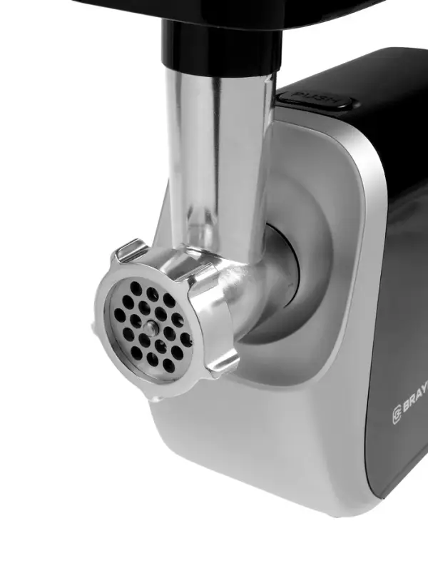 Мясорубка BRAYER 1609BR, электрическая, 2000 Вт, реверс, 3 диска, 3 насадки, 2 кг/мин