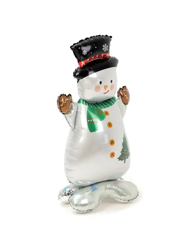 Воздушный шар фольгированный 47 Воздушный шар фольгированный 47" «Снеговик в цилиндре», под воздух