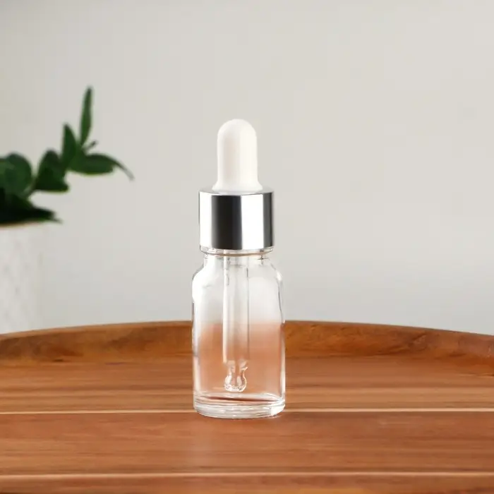 Бутылочка для хранения, с пипеткой, 10 мл, цвет серебристый/белый Бутылочка для хранения, с пипеткой, 10 мл, цвет серебристый/белый