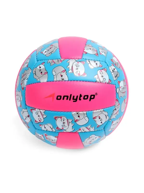 Волейбольный мяч ONLYTOP &laquo;Кошечка&raquo;, машинная сшивка, 18 панелей, р. 2, PVC