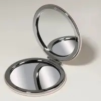 Зеркало складное CUTIE, d=7 см, с увеличением х2, искусственная кожа, бежевое