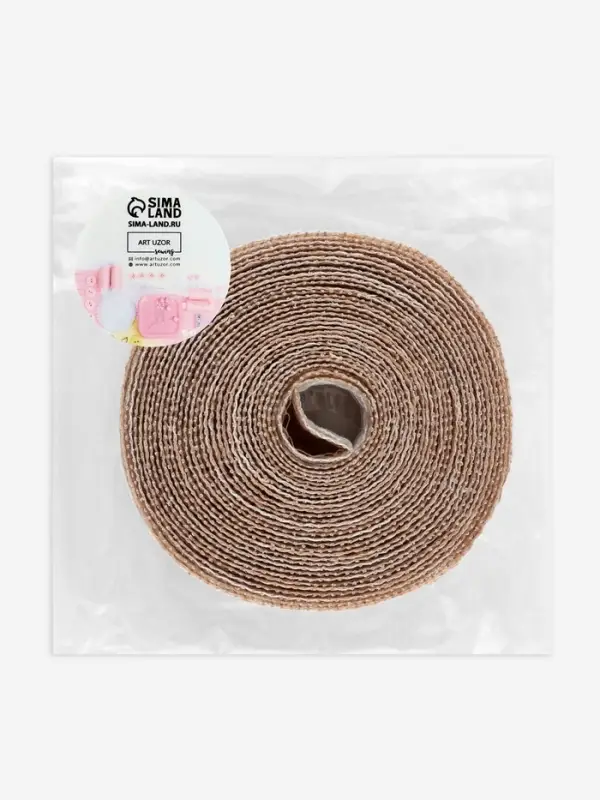 Лента текстильная &laquo;Кружево&raquo;, 20 мм, 4.5&plusmn;0.5 м, бежевая