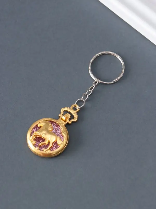 Брелок металл, пластик "Бегущий конь" блёстки МИКС 4х2,7х0,8 см