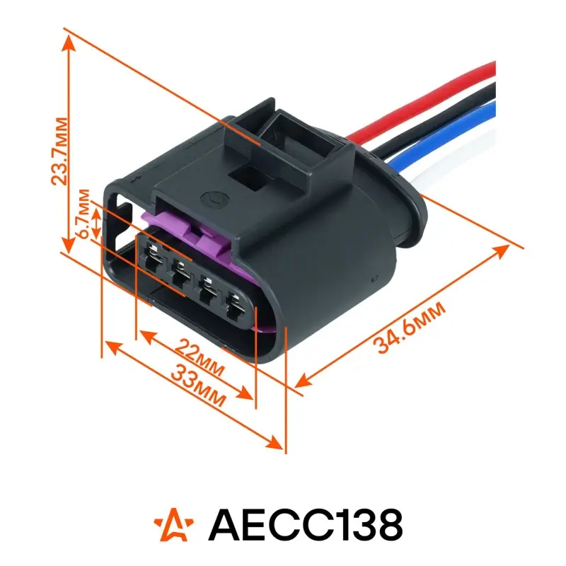 Разъем 4 pin с проводами для катушки зажиг. для VAG Octavia III, A3; Mercedes M W164, GL X164