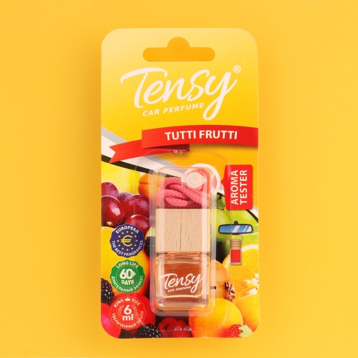 Ароматизатор в машину Tensy, в бутылочке, 6 мл, тутти фрутти, блистер, ТВ-53 Ароматизатор в машину Tensy, в бутылочке, 6 мл, тутти фрутти, блистер, ТВ-53