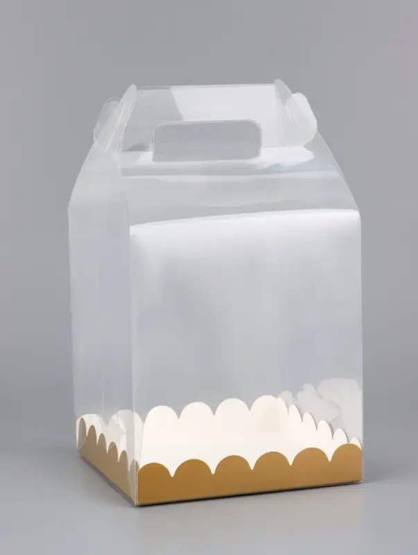 PVC Коробка для бенто - торта, прозрачная, 16&times;16&times;18 см