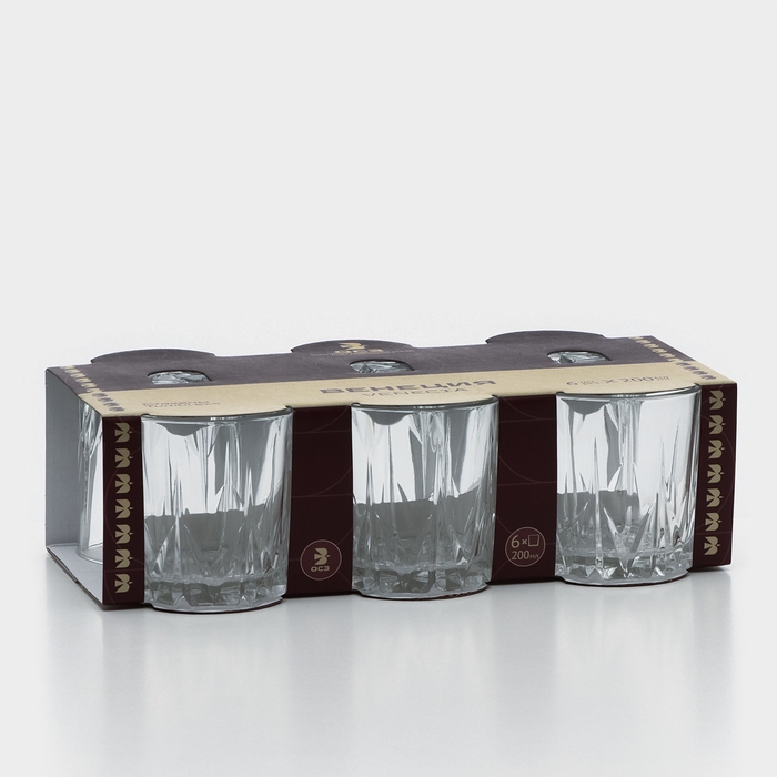 Набор стеклянных стаканов «Венеция», 200 мл, 6 шт Набор стеклянных стаканов «Венеция», 200 мл, 6 шт