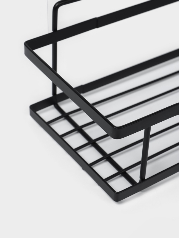 Набор полок для ванной 2 шт и мыльница, цвет черный