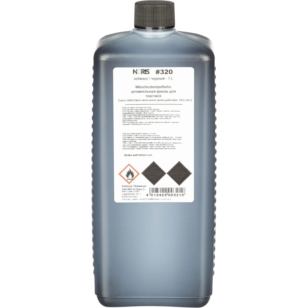 Краска штемпельная спец. 320Еч, для ткани, чёрная 1л Германия
