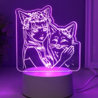 Светильник "Лисица" LED RGB от сети RISALUX 9,5х16,7х18,5 см
