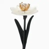 Брошь &laquo;Цветок&raquo; нежный, жемчуг, цвет бело-зелёный в золоте