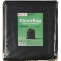 Мешки для мусора ПВД 220л 40мкм 50шт/уп черн 88х106см CleanBag_1448
