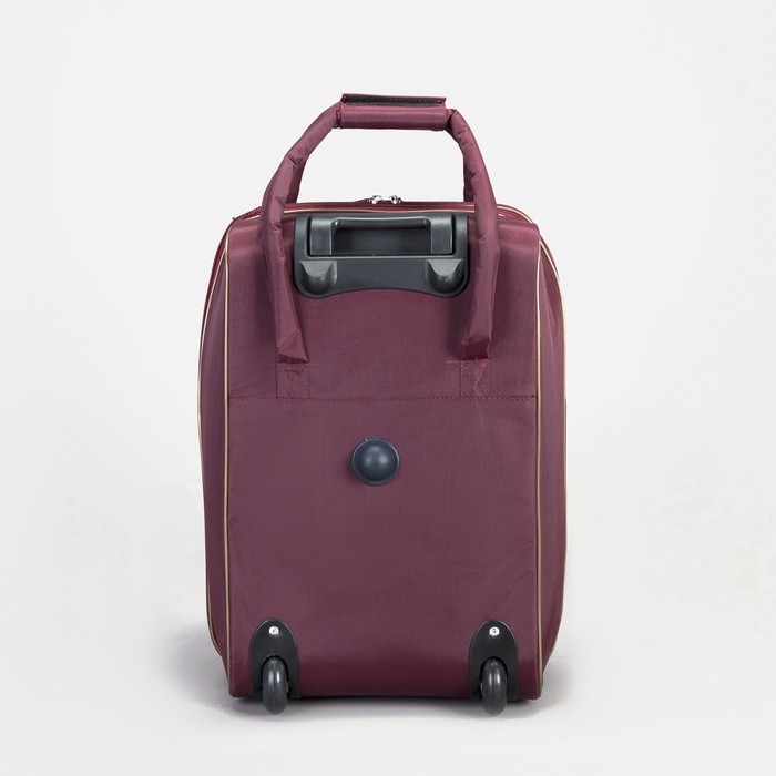 Чемодан малый с сумкой, 20", отдел на молнии, наружный карман, цвет бордовый
