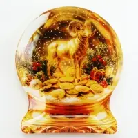 Блюдо в форме магического шара &laquo;Новый год&raquo;, 18&times;22 см, стекло, жёлтое
