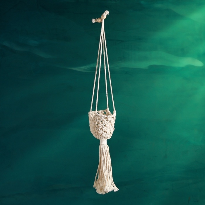 Подвесное кашпо - макраме Подвесное кашпо - макраме "Улла" 7х7х7см