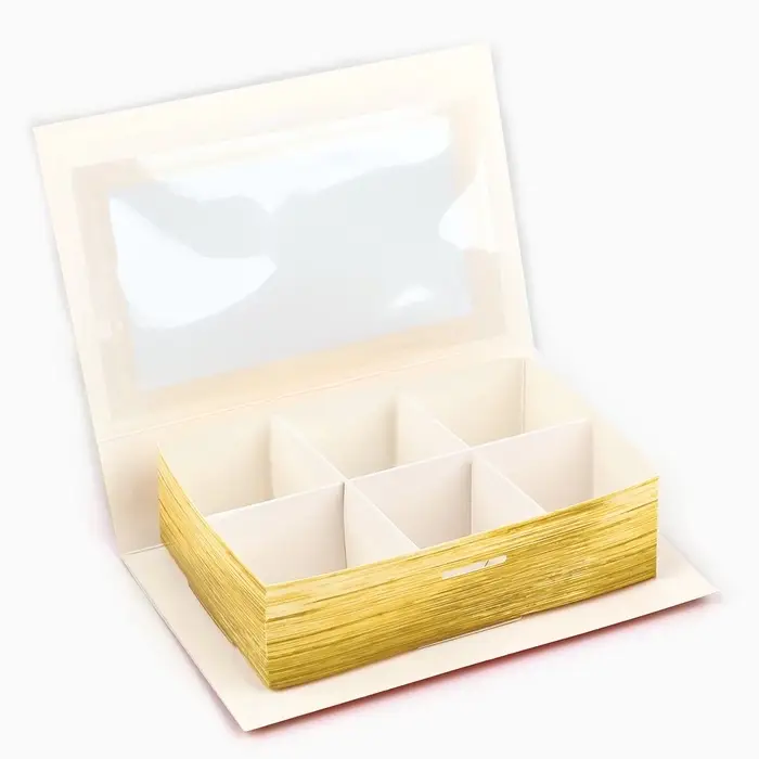 Коробка под 6 конфет новогодняя с ячейками &laquo;Зимняя почта&raquo; 14.5&times;9.5&times;3.5 см