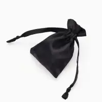 Набор подарочных мешочков 50шт. Атласных с лентой, 7*9см, цвет чёрный (7812484)