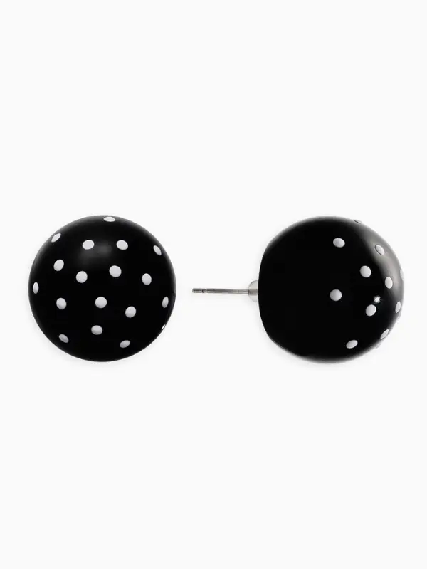 Серьги &laquo;Бусина. Шар в точку&raquo;, d=2 см, чёрные, белые