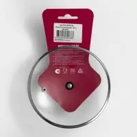 Крышка для сковороды и кастрюли Доляна, d=16 см, нержавеющий обод, пластиковая ручка, стекло, прозрачная