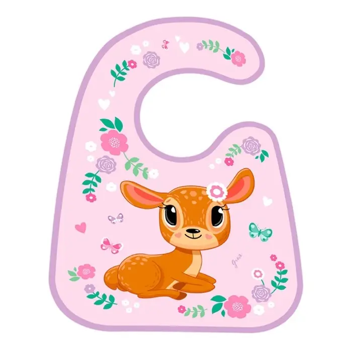 Нагрудник для кормления &laquo;Олененок&raquo; непромокаемый на липучке, с карманом