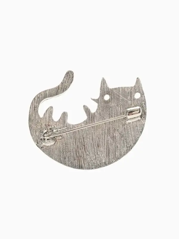 Брошь &laquo;Кот&raquo; игривый, цветная в серебре