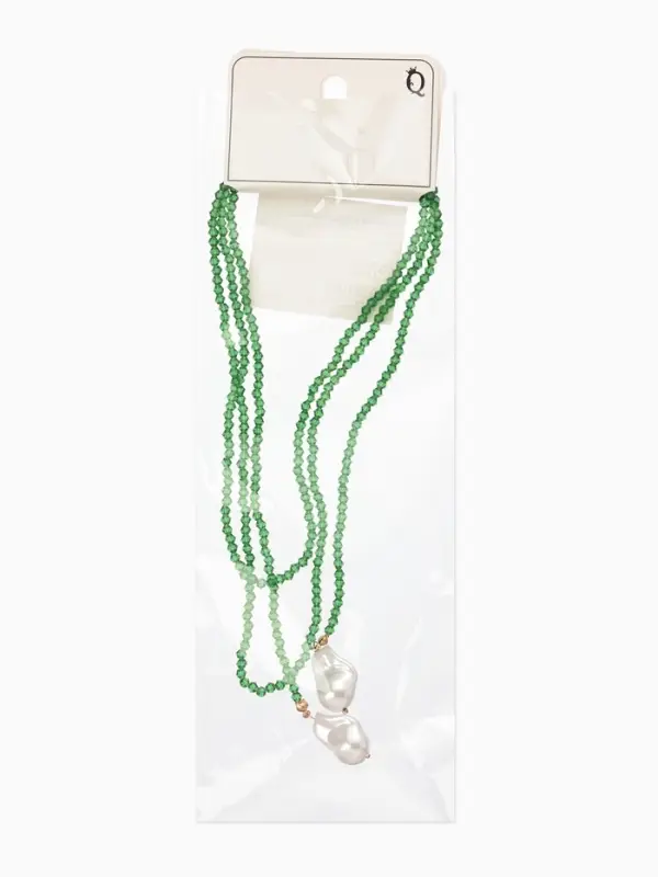 Бусы бисерные с подвесами жемчуг &laquo;Нить стекла&raquo;, L=120 см, №2, зелёные