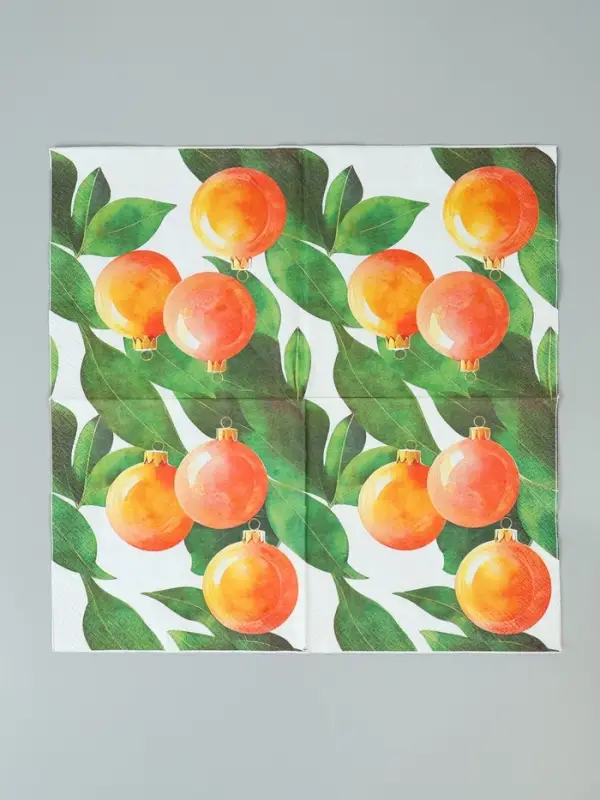 Салфетки бумажные трёхслойные «Апельсиновые шары», 33х33, 20 шт Салфетки бумажные трёхслойные «Апельсиновые шары», 33х33, 20 шт