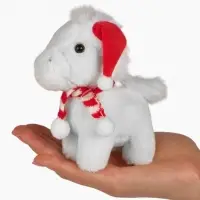 POMPOSHKI мягкая игрушка Лошадка, в шапочке, белая