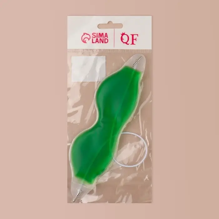 Маска для лица гидрогелевая, охлаждающая/согревающая, 18.5&times;5 см, зелёная