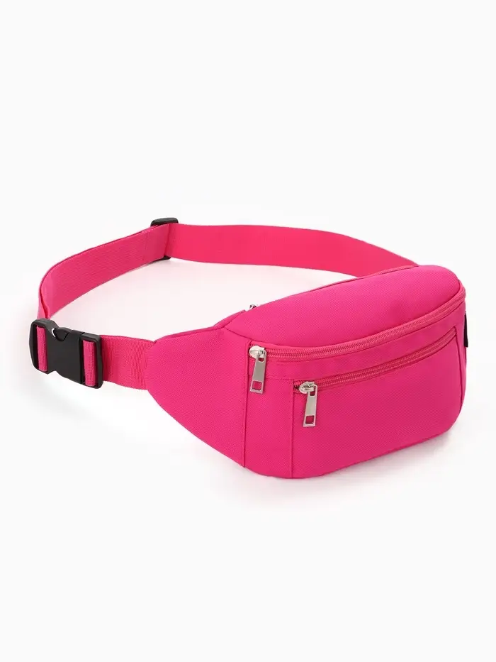 Сумка поясная Стиль, 34*6*12 см, отд на молнии, н/карман, малиновый