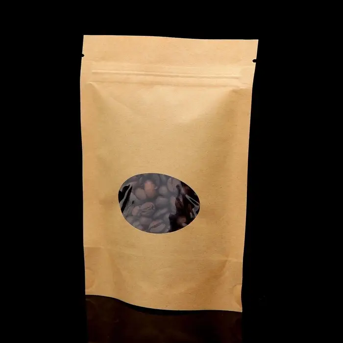 Пакет Zip-lock Крафт с круглым окном 11&times;16 см