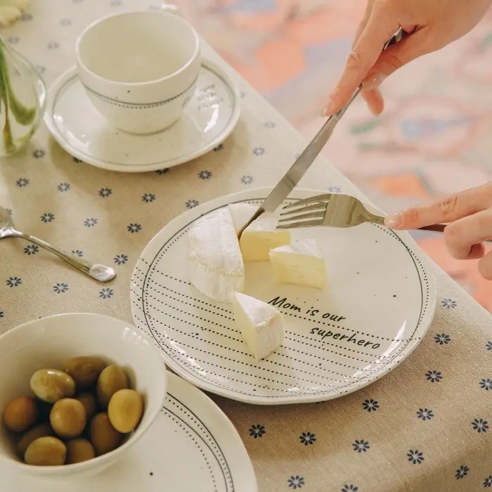 Тарелки SL Home &laquo;Милый дом&raquo;, d=21 см, фарфор, набор 2 шт., белые