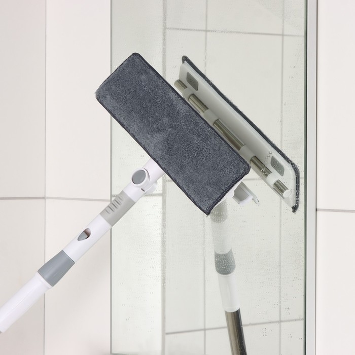 Щётка для окон Raccon, фиксатор, стальная телескопическая ручка 65(105) см, водосгон 28,5 см, насадка из микрофибры 28,5×8,5 см Щётка для окон Raccon, фиксатор, стальная телескопическая ручка 65(105) см, водосгон 28,5 см, насадка из микрофибры 28,5×8,5 см