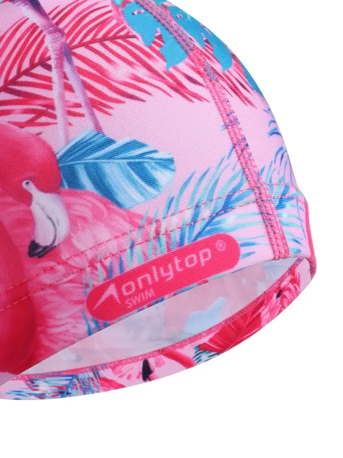 Шапочка для плавания взрослая ONLYTOP Swim &laquo;Фламинго&raquo;, тканевая, обхват 54-60 см