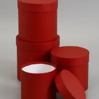 Набор подарочных шляпных коробок 4 в 1 &laquo;Вишневый&raquo;, 18&times;18 ‒14&times;14 &plusmn;2 см