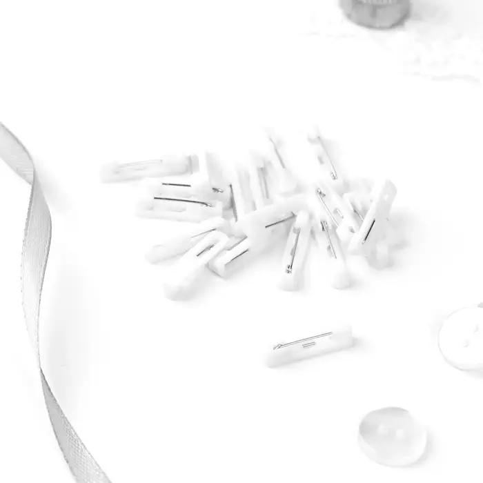 Основа для броши, 22 мм, 20 шт, цвет белый