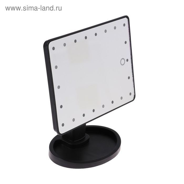 Зеркало Luazon KZ-06, подсветка, 26.5×16×12 см, 4хАА, 22 диода, сенсорная кнопка, черное Зеркало Luazon KZ-06, подсветка, 26.5×16×12 см, 4хАА, 22 диода, сенсорная кнопка, черное