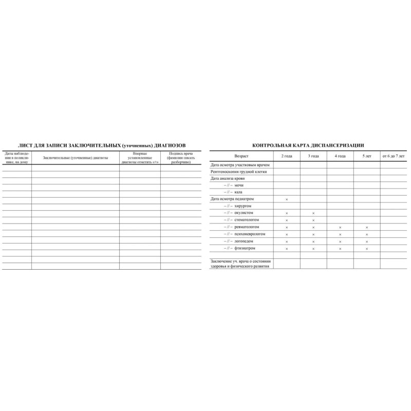 Карта медицинская истор.разв.ребенкаА5,обл.офсет,фиол,ф.112/У КЖ-180 2шт/уп