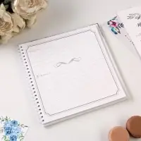 Книга пожеланий на пружине, 21.7&times;21 см &laquo;Белая с блестками&raquo;