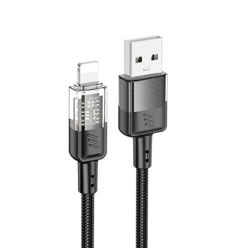Кабель USB на Lightning 1.2M 2.4А U129 HOCO черный