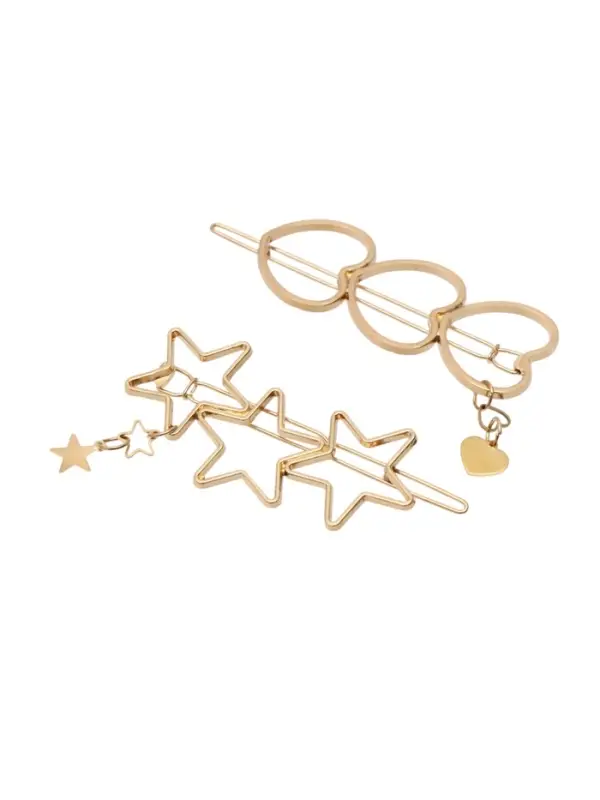 Невидимки для волос QF &laquo;Джастин&raquo;, набор 2 шт., 7 см, золото