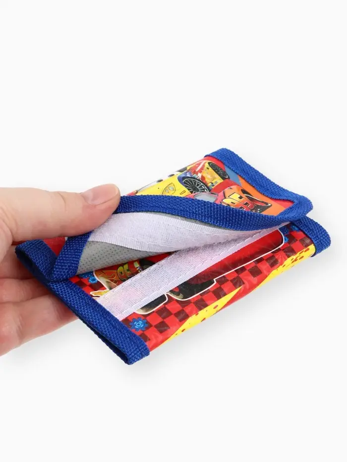Кошелек детский на липучке &laquo;Тачки&raquo; синий 9&times;9&times;1